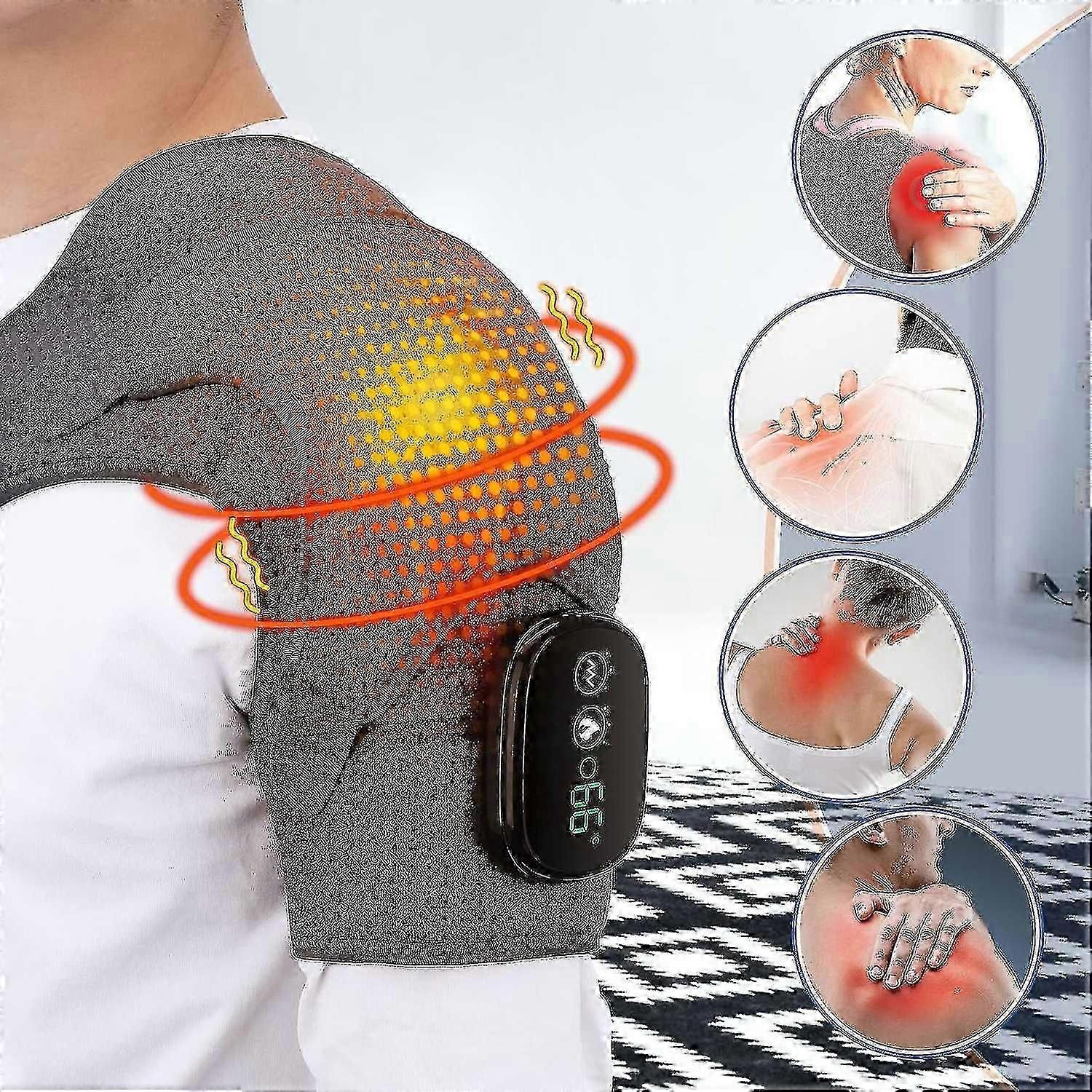 Heated Shoulder Wrap With Massage, Electric Shoulder Heating Pad Massager
