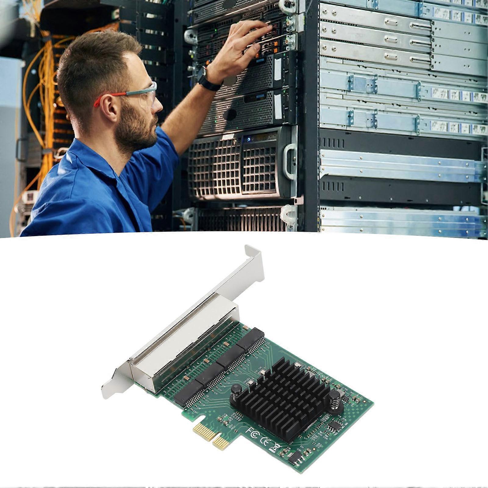 PCIe X1 Network Card 4 RJ45 Port 1000M High Speed RTL8111H Chip Desktop Gigabit Network Card for Server 