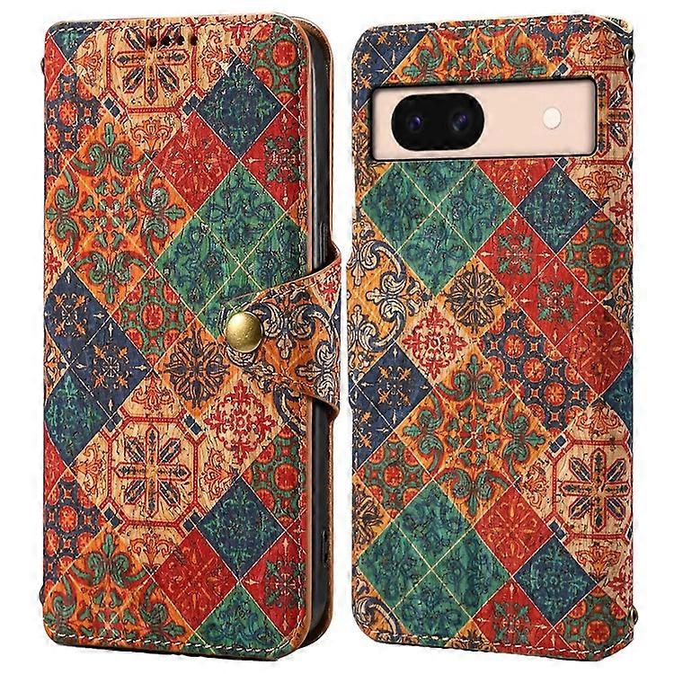 Compatível com Google Pixel 8a Capa de Couro com Estampa Floral e Suporte