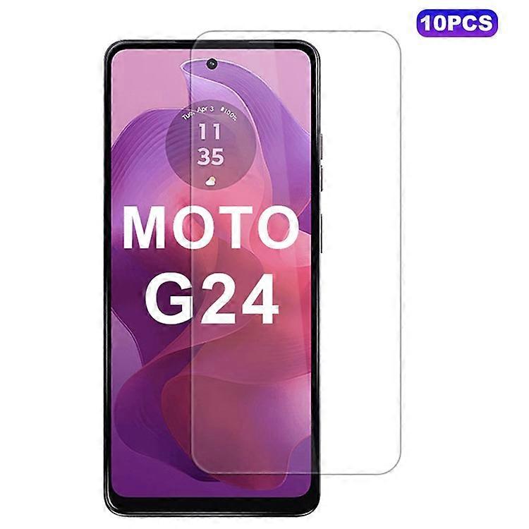 10Pcs / Pack Compatible For Motorola Moto G24 4G Screen Protector 0.33mm 2.5D Anti-Fingerprint Film