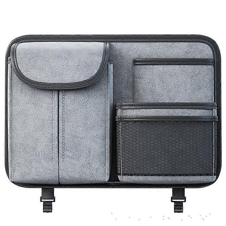 Sheepskin Leather Car Seat Back Organizer Tissue Holder Multi-function Storage Bag