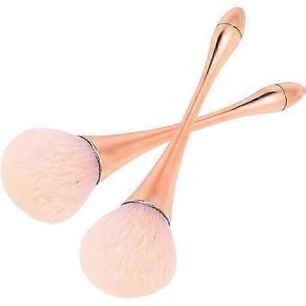 2 stuks grote minerale poeder borstel, bronzer Kabuki make-up borstel, zachte pluizige foundation borstel