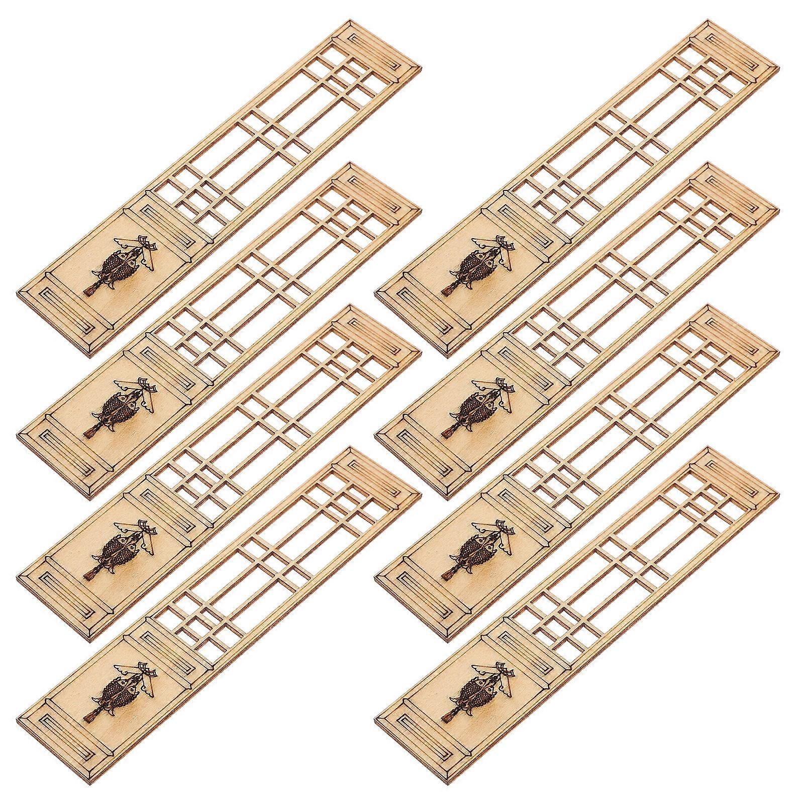 8pcs Miniature Screens Traditional Chinese Dollhouse Decor Ornamental Screen Models for Mini House Photography Props with Vintage Design