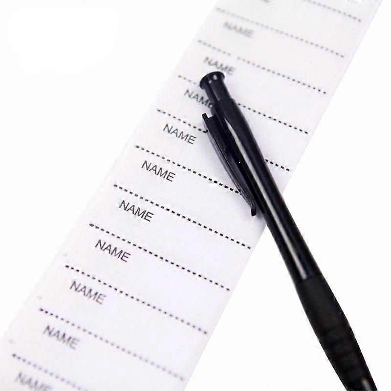 Set Textile Name Labels - Washable Clothing Labels - Iron-on Name Labels - SET 200 Pieces + Pen - black, white - 5.5*1.5cm