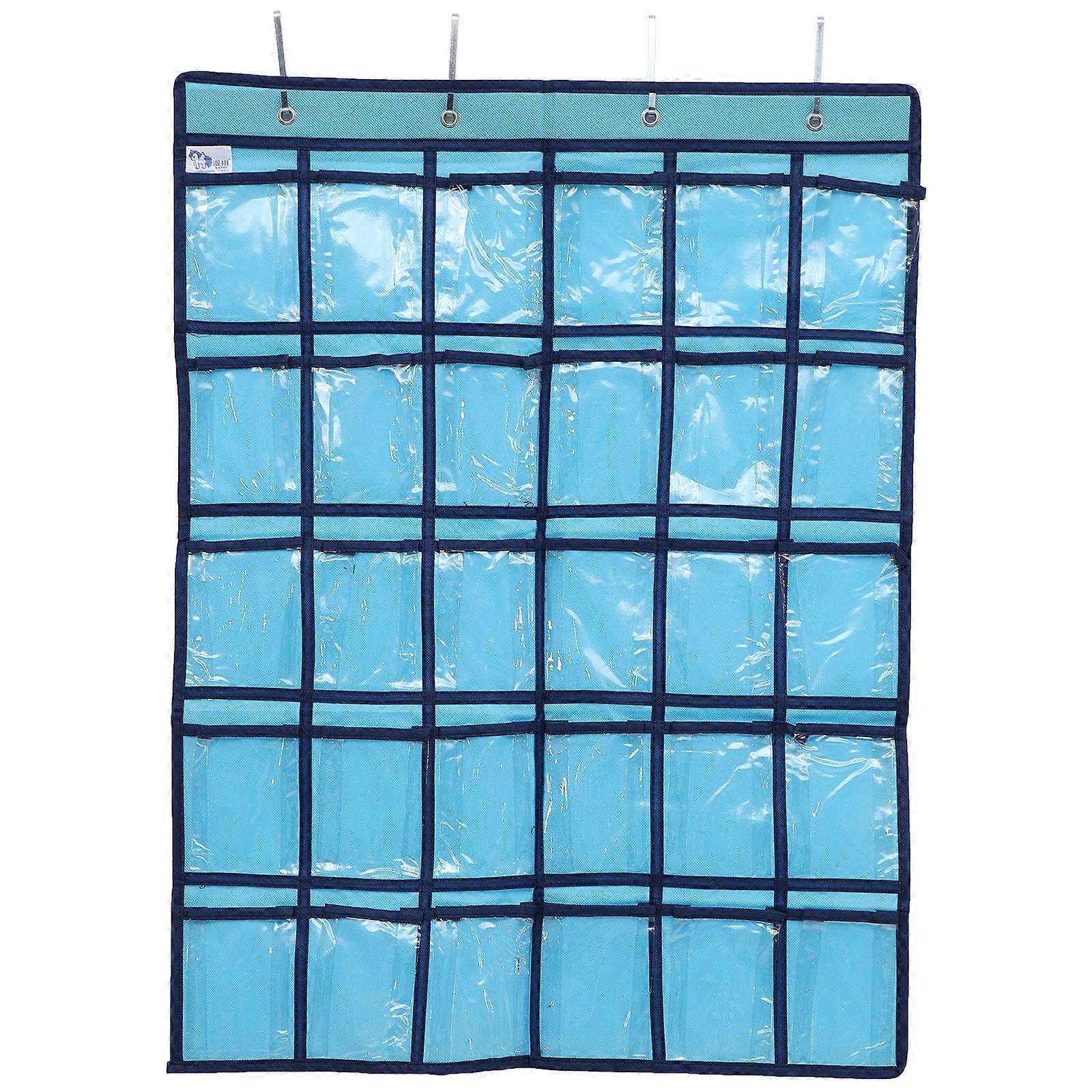Wall Mounted Transparent Cell Phone Pockets Organizer Non Woven Storage Bag for Calculators Classroom Supplies Space Saving Design for Schools and