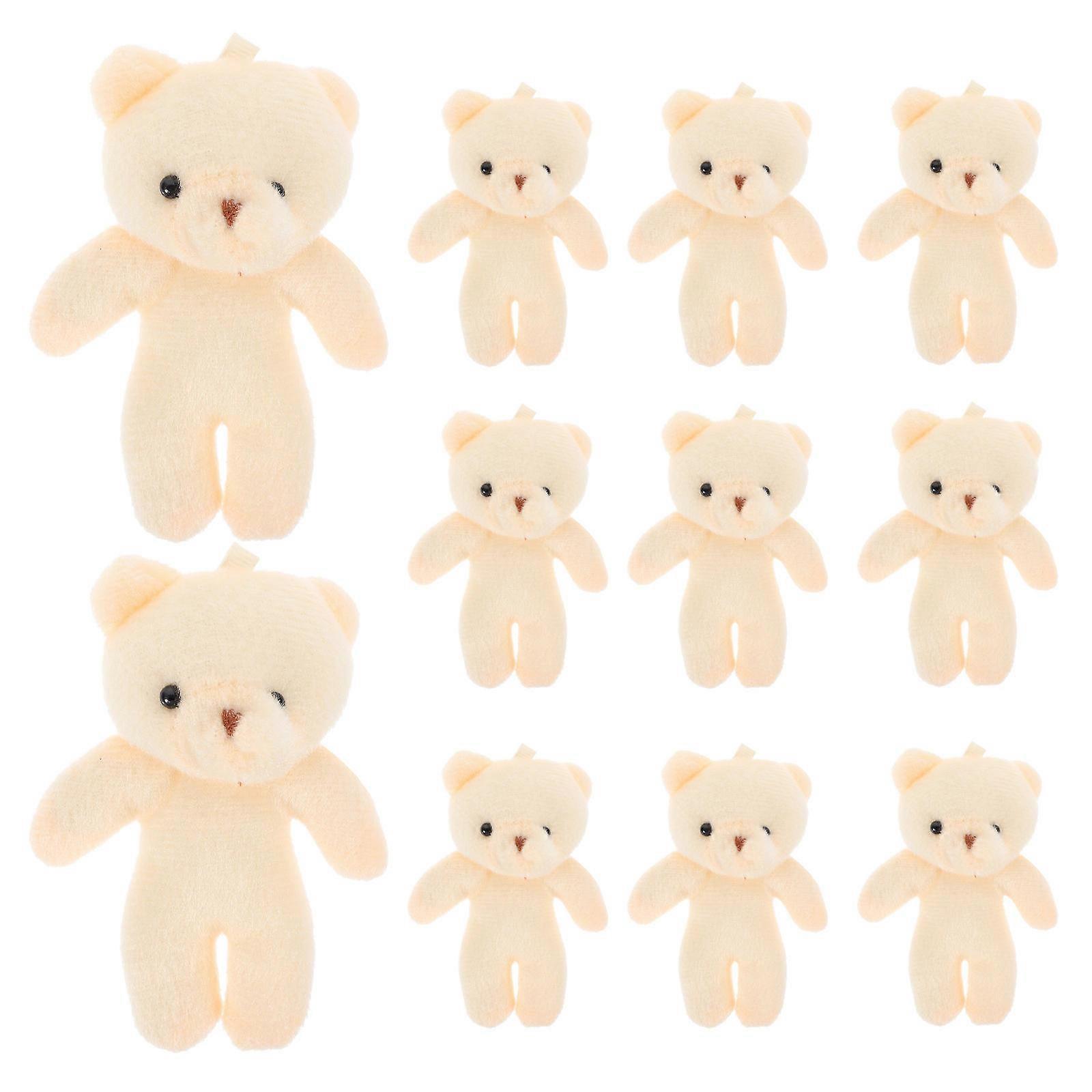 6PCS Mini Plush Bear Keychains – Cute Tiny Bears for Weddings, Birthdays, DIY Crafts, and Home Decoration