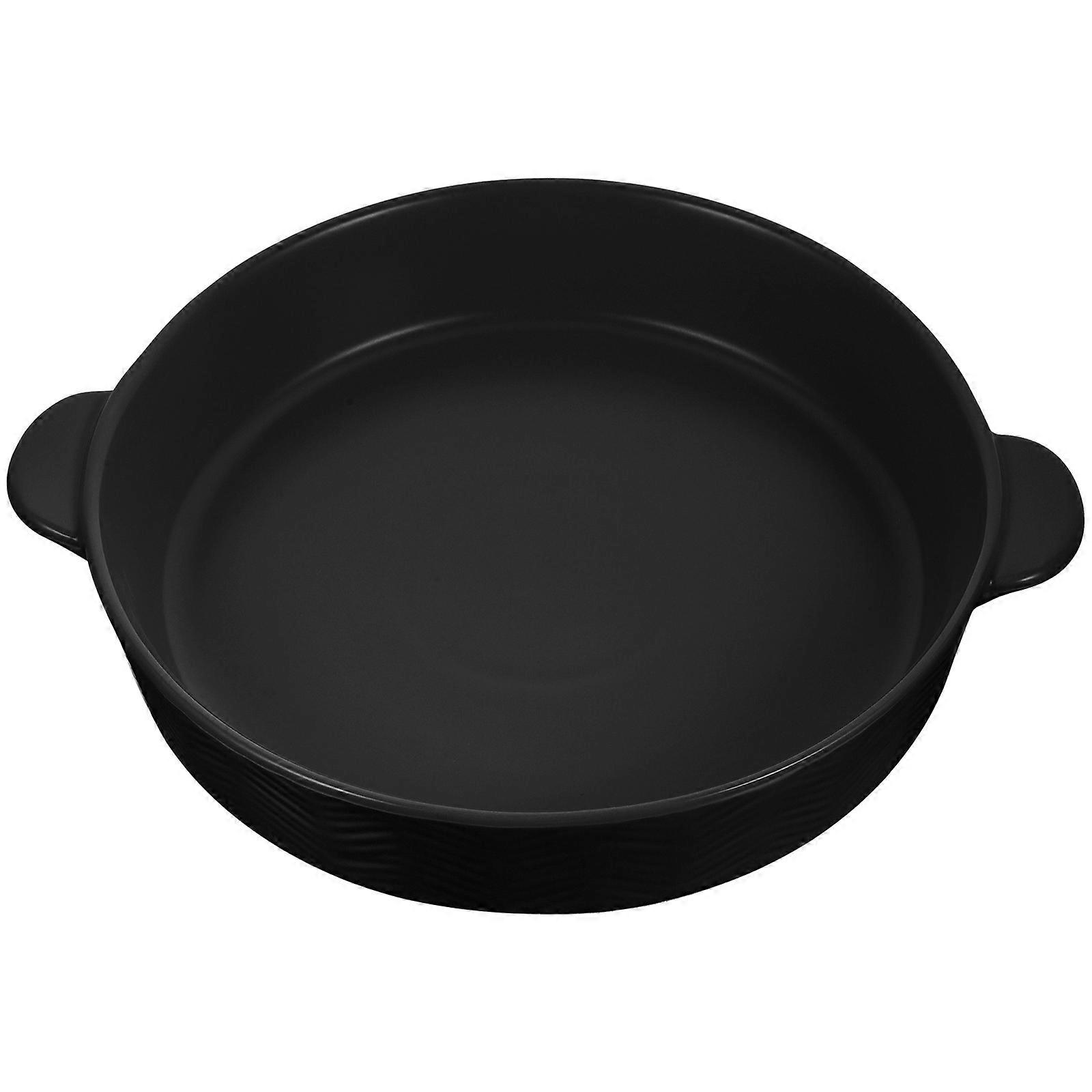 Κεραμικό Ταψί Μικρό Ταψί Στρογγυλό Σχήμα Γυναίκες Ανδρικό Ακόμη και Θέρμανση 30.5X25.5X5CM 1Set