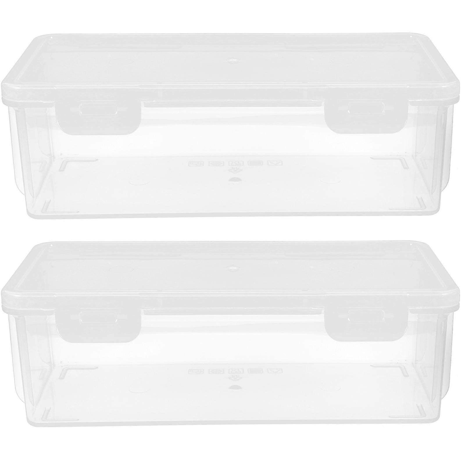 Bread Bin Transparent Protection Rectangular Shape For Kitchen Accessories 2Pcs