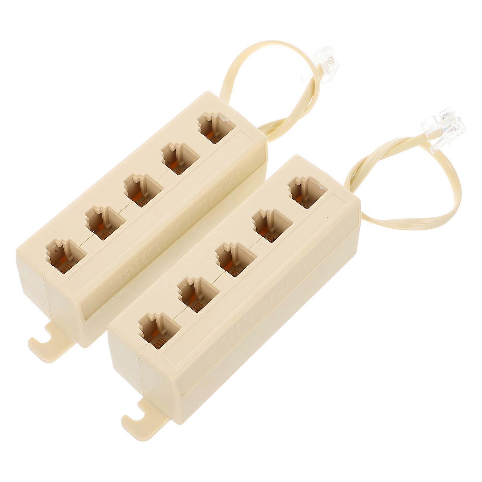 2pcs Landline Splitter Adapter for Easy Installation, Durable Telephone Junction Box for Connecting Multiple Devices, Compatible with Phones