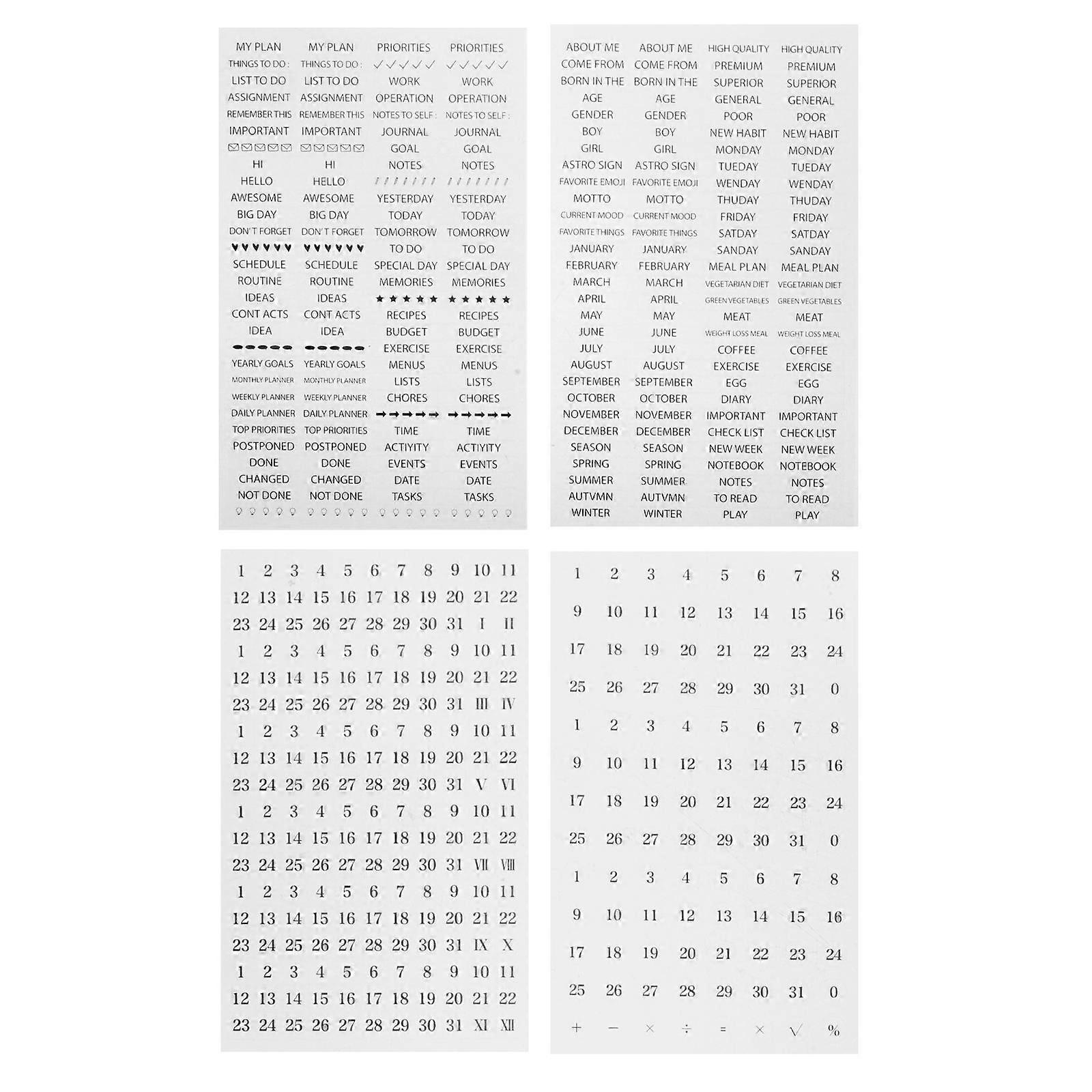 Functional Planner Stickers Diary Journal Stickers For Craft Enthusiasts 4 Sheets