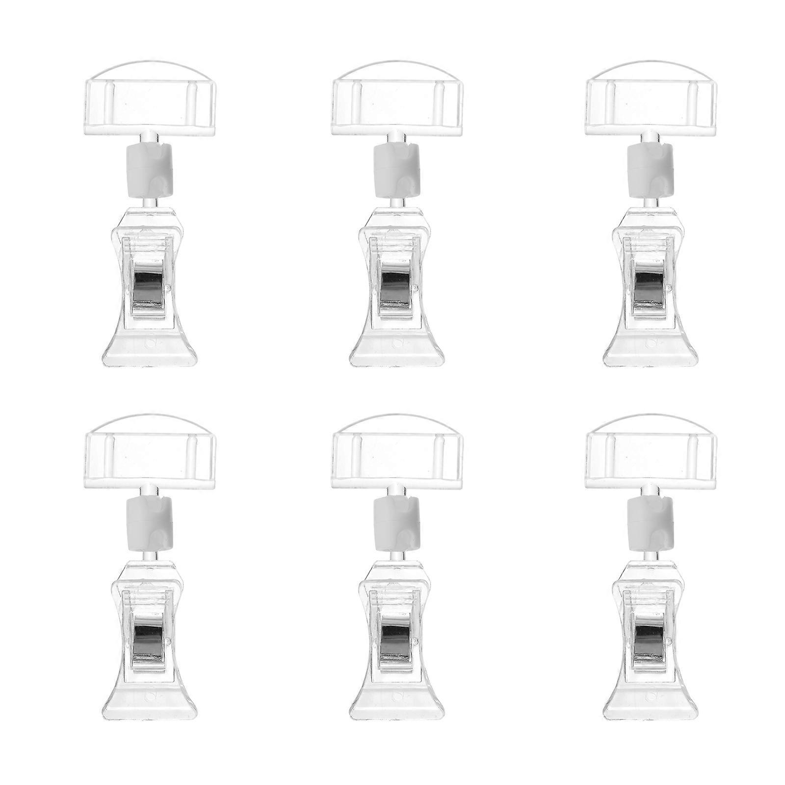 Acrylic Display Stand for Price Tags Clips Mall Advertising Label Racks Simple and 6 Pieces