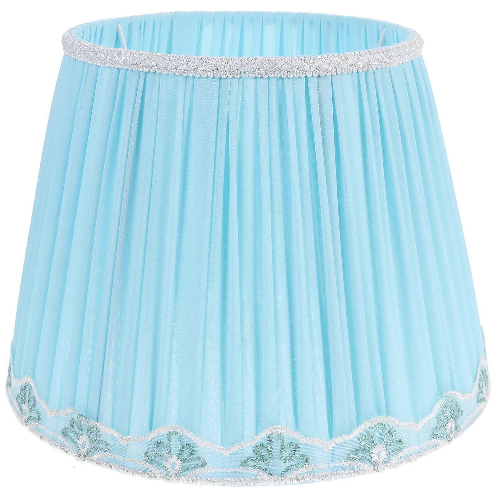 Small Lampshade E27 Light Socket Indoor Light Cover Dust Prevention -Blue 30X30X22CM Cloth 1Set
