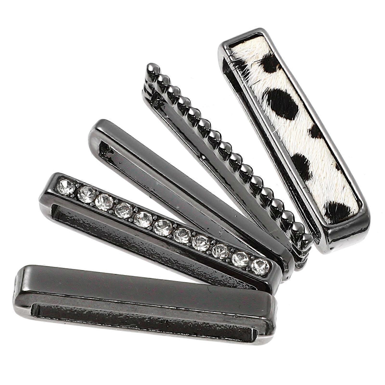Watch Strap Metal Decorative Rings Unique Watchband Charm 1.8X1.1cm 5Pcs Assorted Color