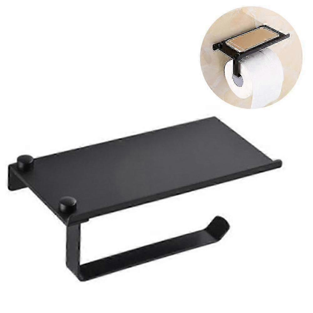 Toilet Paper Holder With Mobile Phone Tray, Without Drilling