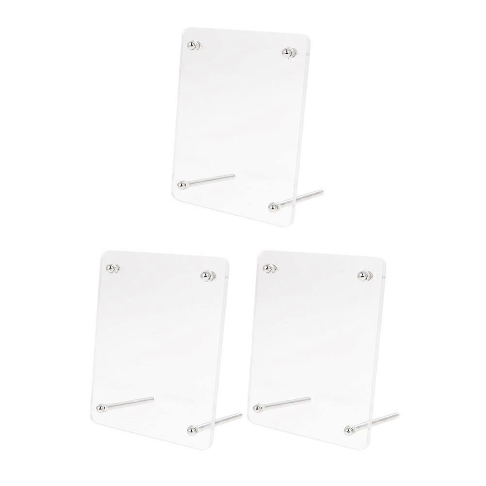 Frame Stand Crystal Photo Frame Square Bedroom Decoration Specimen Display Family 3Pcs