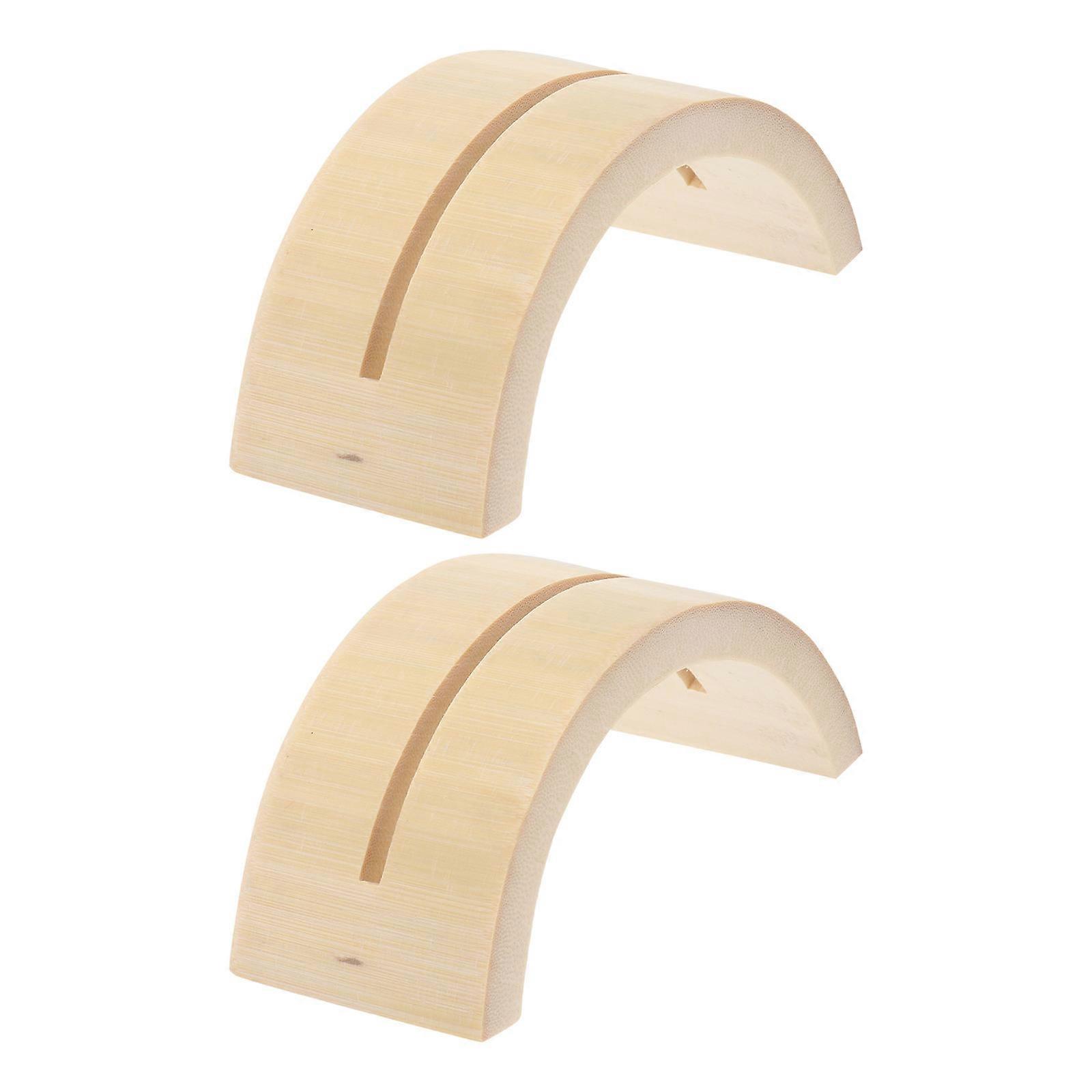 2pcs Round Bamboo Rack Semicircle Shelf Stand