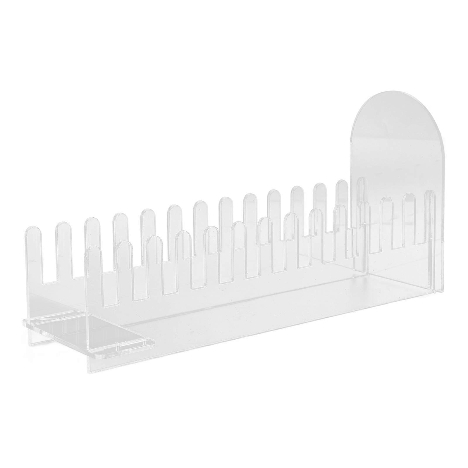 Transparent Acrylic Card Holder Stand with Multiple Slots for Greeting Cards and Postcards Display Rack