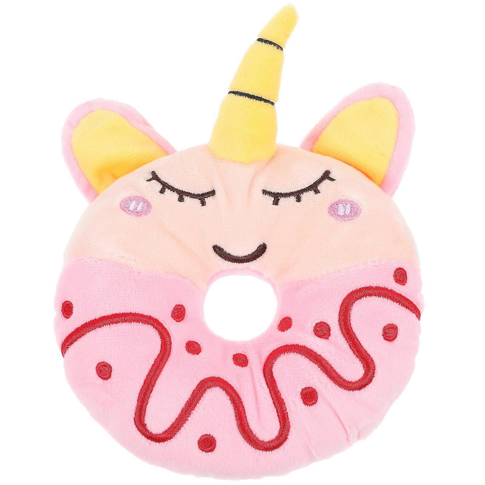 Pet Chewing Toys Donut Shape Plush Dog Toy for Chewers Indoor Play Small Dogs 17.00X12.30X3.50CM Training Tool 1Pcs