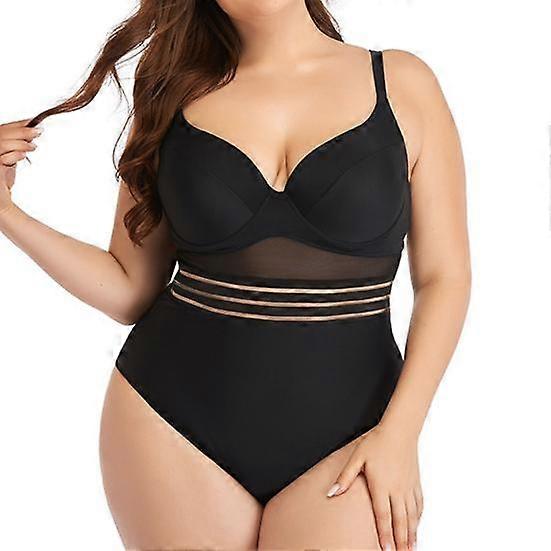 Swimwear Push Up Solid Color One-piece Mesh Hollow Backless Women Swimsuit Beach