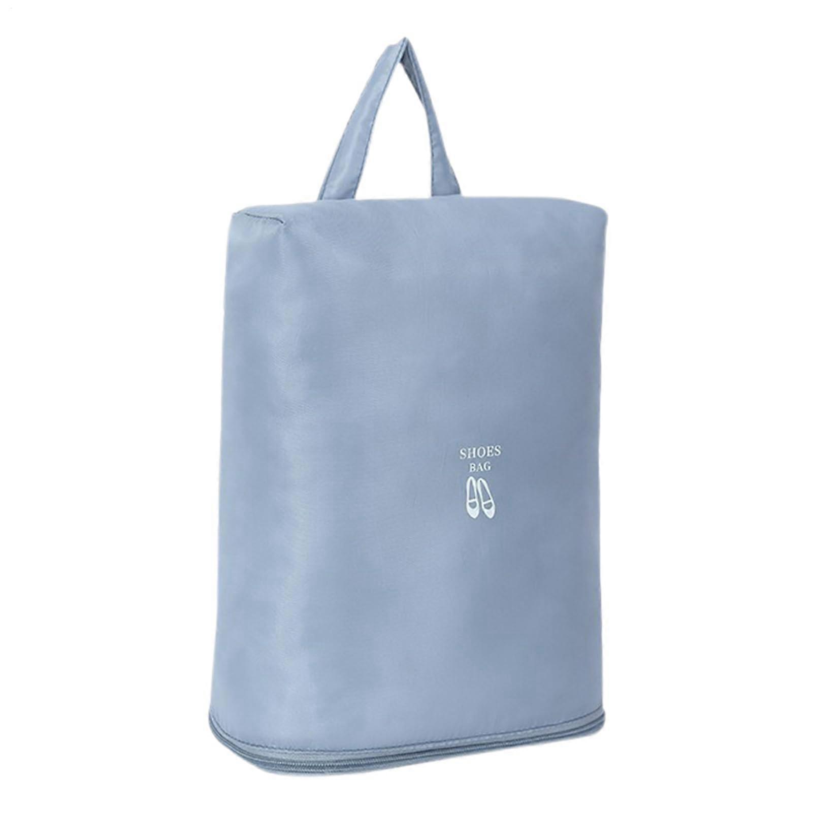 Shoe Storage Bag, Waterproof Travel Shoe Organizer, Portable Dustproof Pouch with Handle, Blue for Outdoor Activities