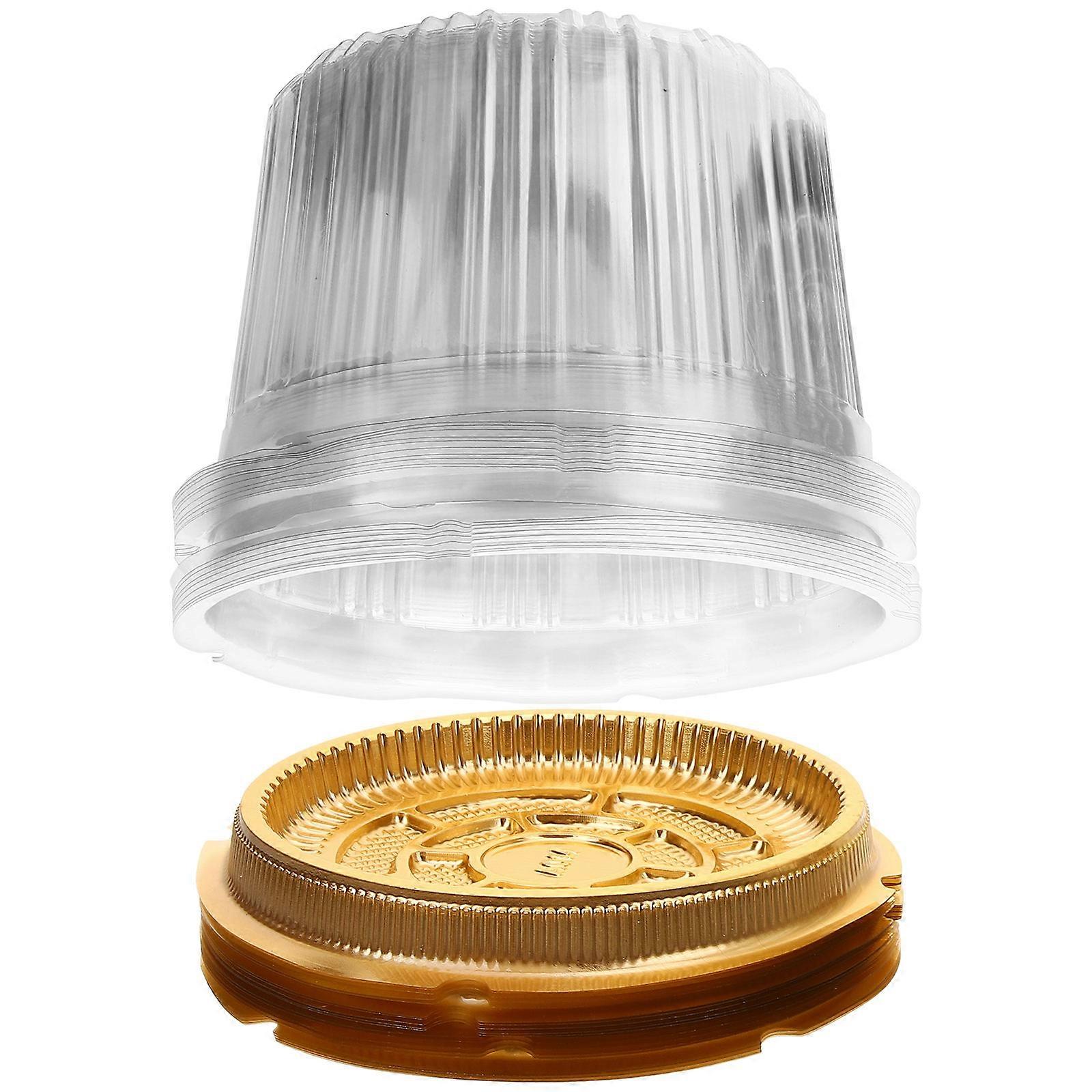 Cake Holder Small Cake Packaging Box Transparent Color 15.5x12.5cm Plastic Material 20Pack