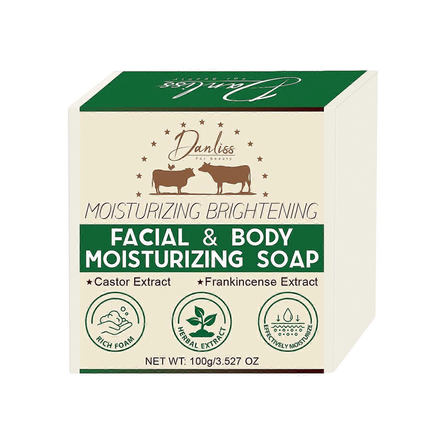 Natural Facial & Body Moisturizing Soap, with Castor & Frankincense Extracts, Deep Cleansing Hydration Moisturize, Natural Facial Body Bath Soap 100g