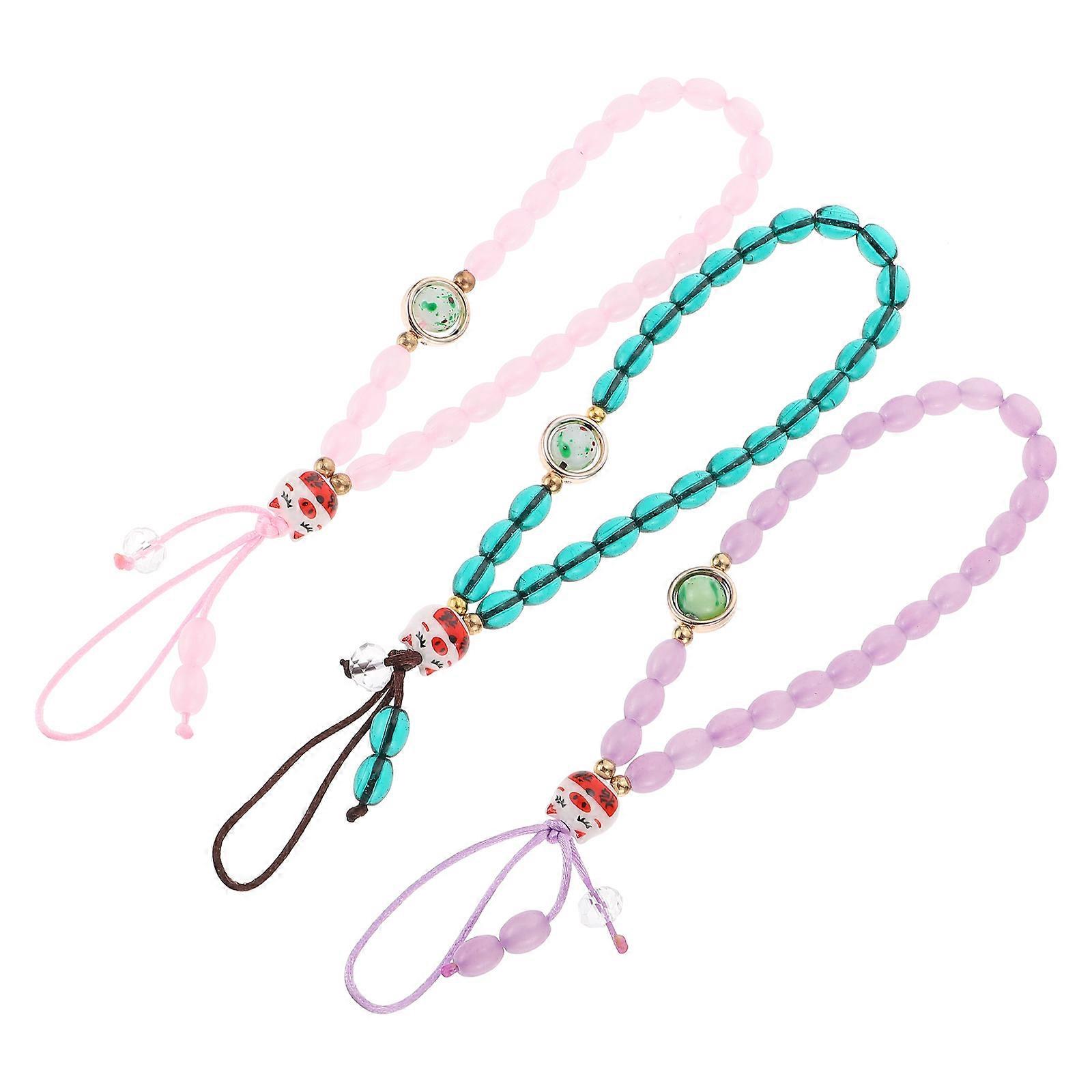 Phone Charm Strap Decorative Item Cat Shape Mobile Phone Accessories Daily Use 16X1CM 3Pcs