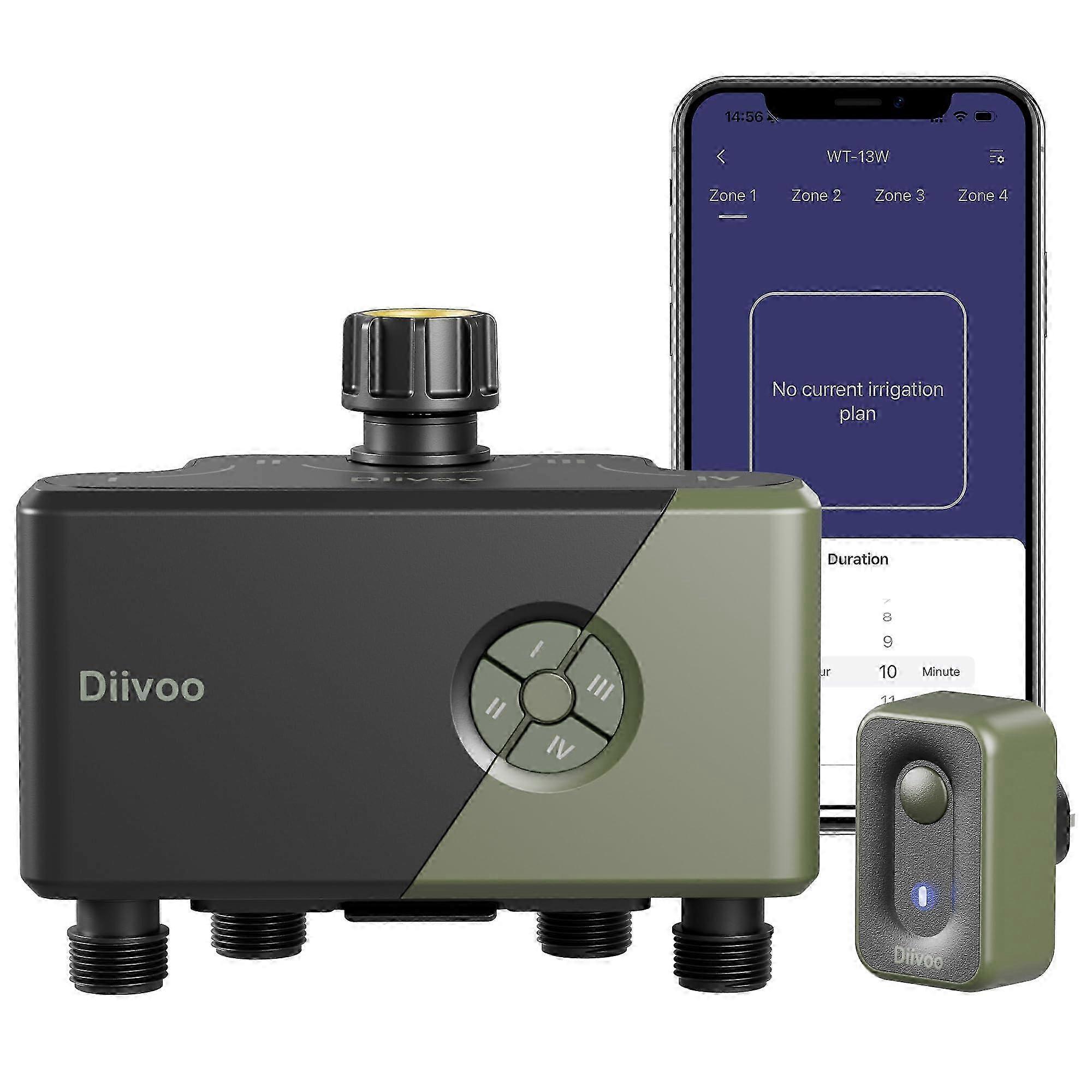 Suitable for WiFi Sprinkler Timer 3 Zone with Timed/Misting Mode, Remote Control Irrigation Timer for Garden Yard Lawn-JC