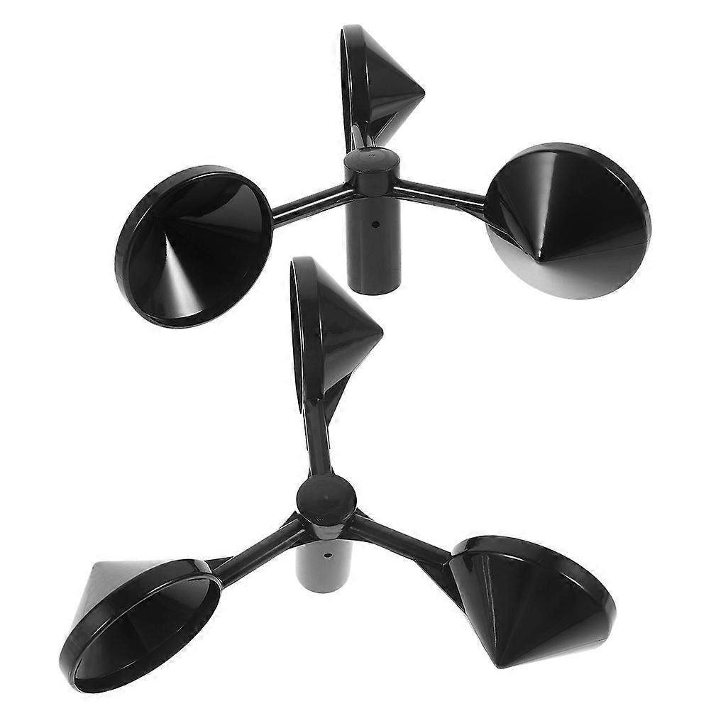 Small Wind Indicator Wind Measurement Sensor Cup Anemometer For Agricultural Use Black 15.00X15.00X6.20CM Weather Observation 2Pcs