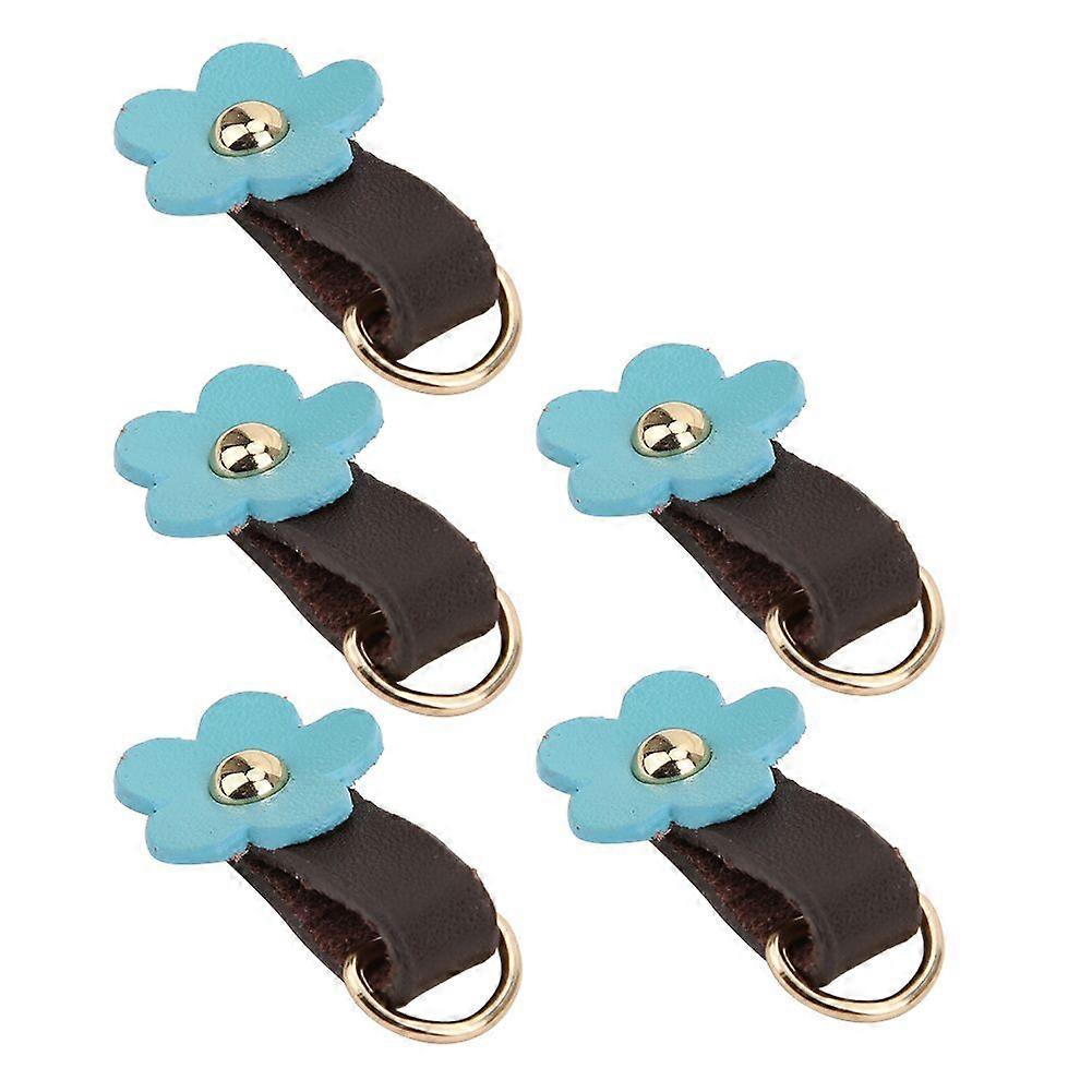 2025 Latest Model  5Pcs Zipper Puller Heads Split Leather Flower Shape DIY