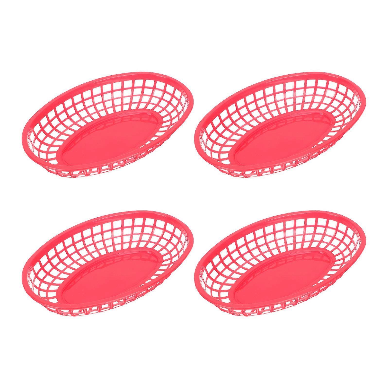 Vegetable Basket Desktop Storage Baskets Home Organization Ventilation Red 4Pcs
