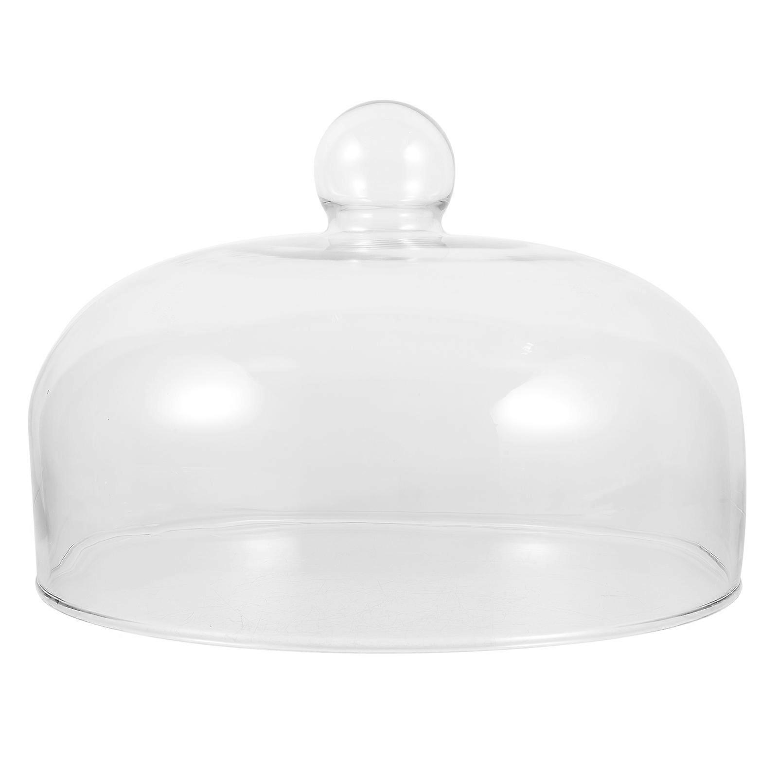 Transparent Cake Cover Glass Dome Clear Display Dessert Holder Tray Dinners 25.00X25.00X17.00CM 1Set