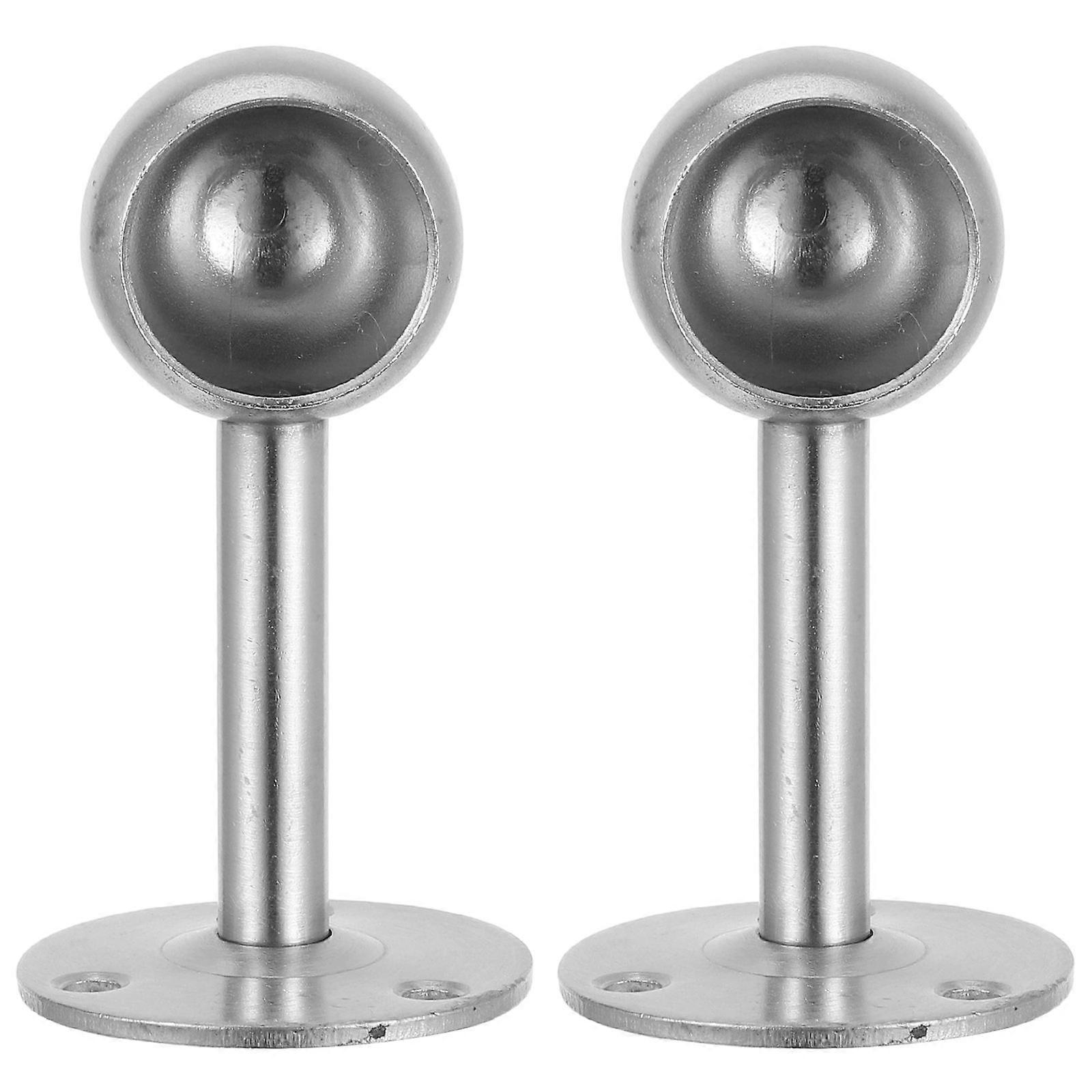 Spacesaving Design Ceiling Mount Bracket Shape Thickened Stainless Steel Silver 8.50X4.50X3.20CM For Balcony Drying 2Pcs