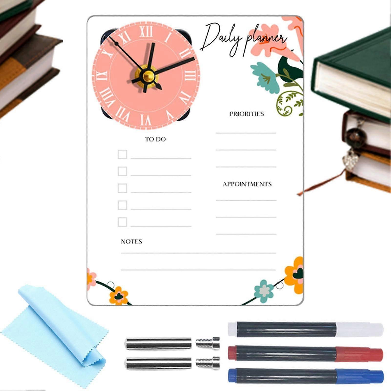 Dry Erase Board, Dry Erase Calendar Standing Desk Reminder Board Acrylic Weekly Calendar Pad
