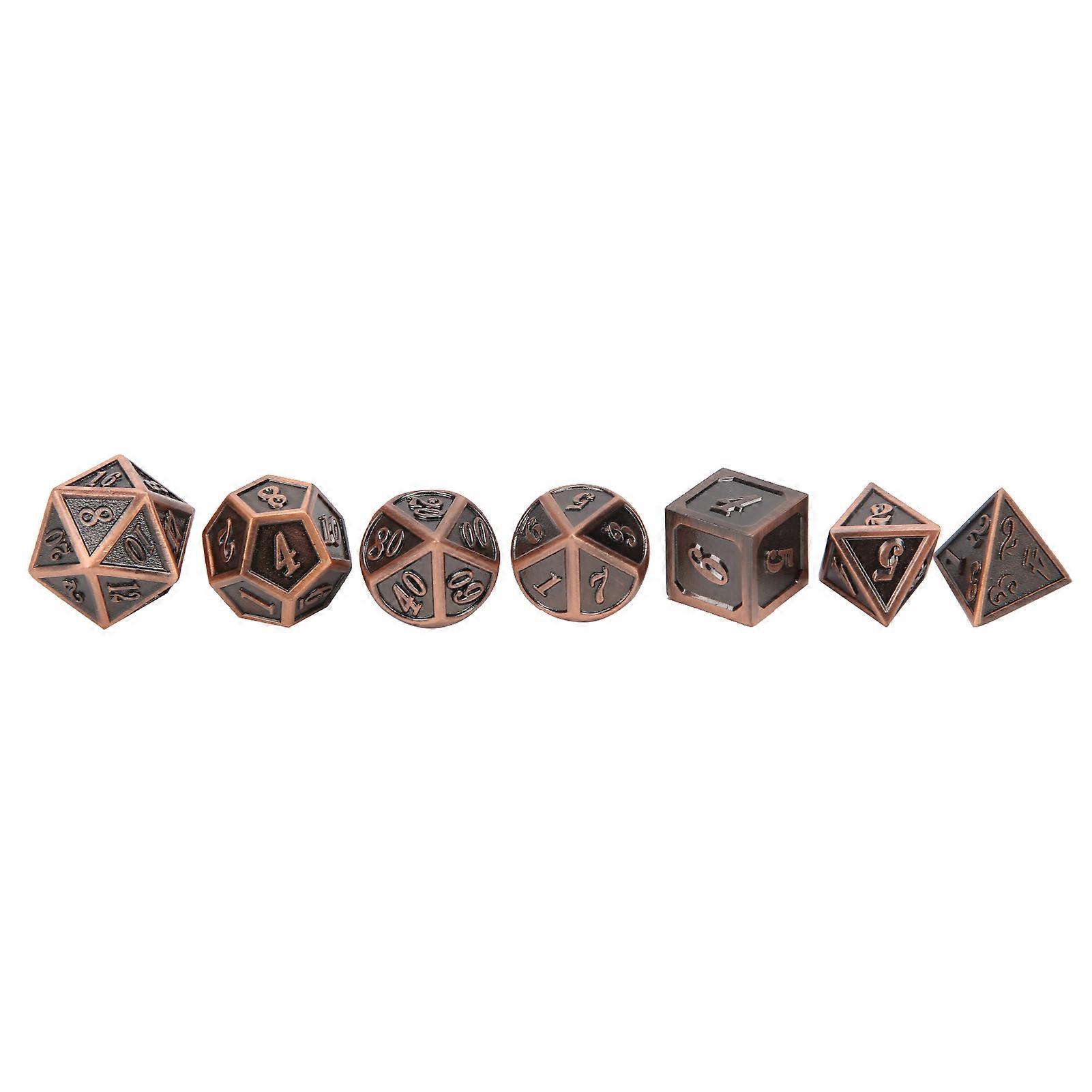 7pcs Role Playing Polyhedral Dice Set Zinc Alloy Dice for Table Board Playing Games