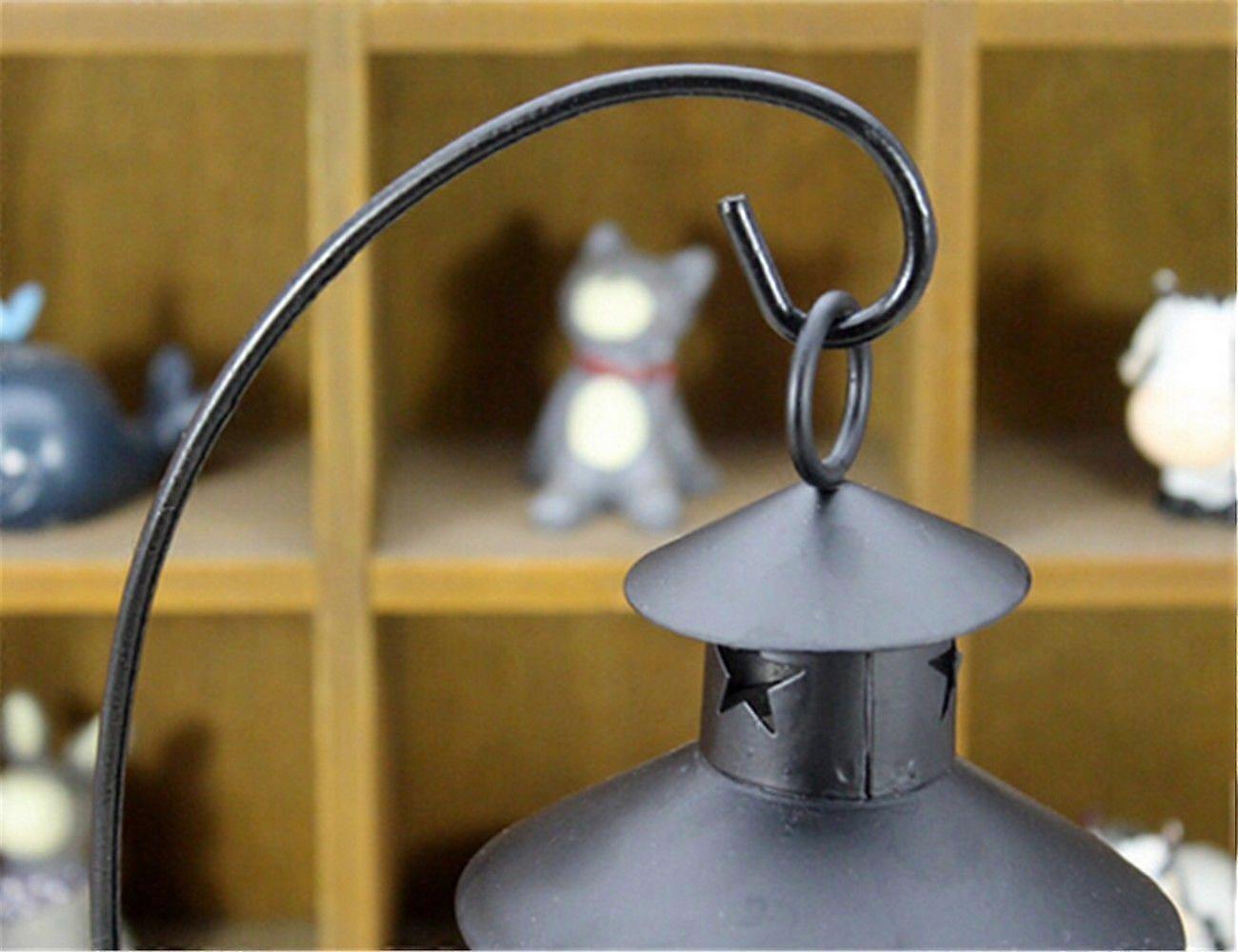 Retro hollow wrought iron candlestick black and white