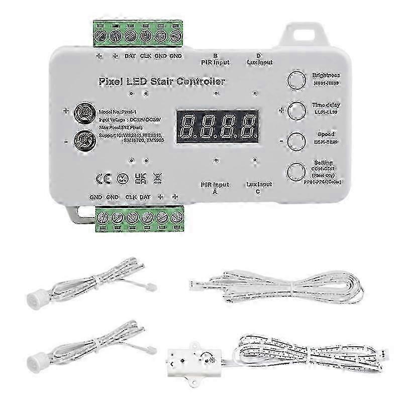 Motion Sensor LED Stair Pixel Lights Controller RGB LED Controller with Daylight Sensor Stair Light jn