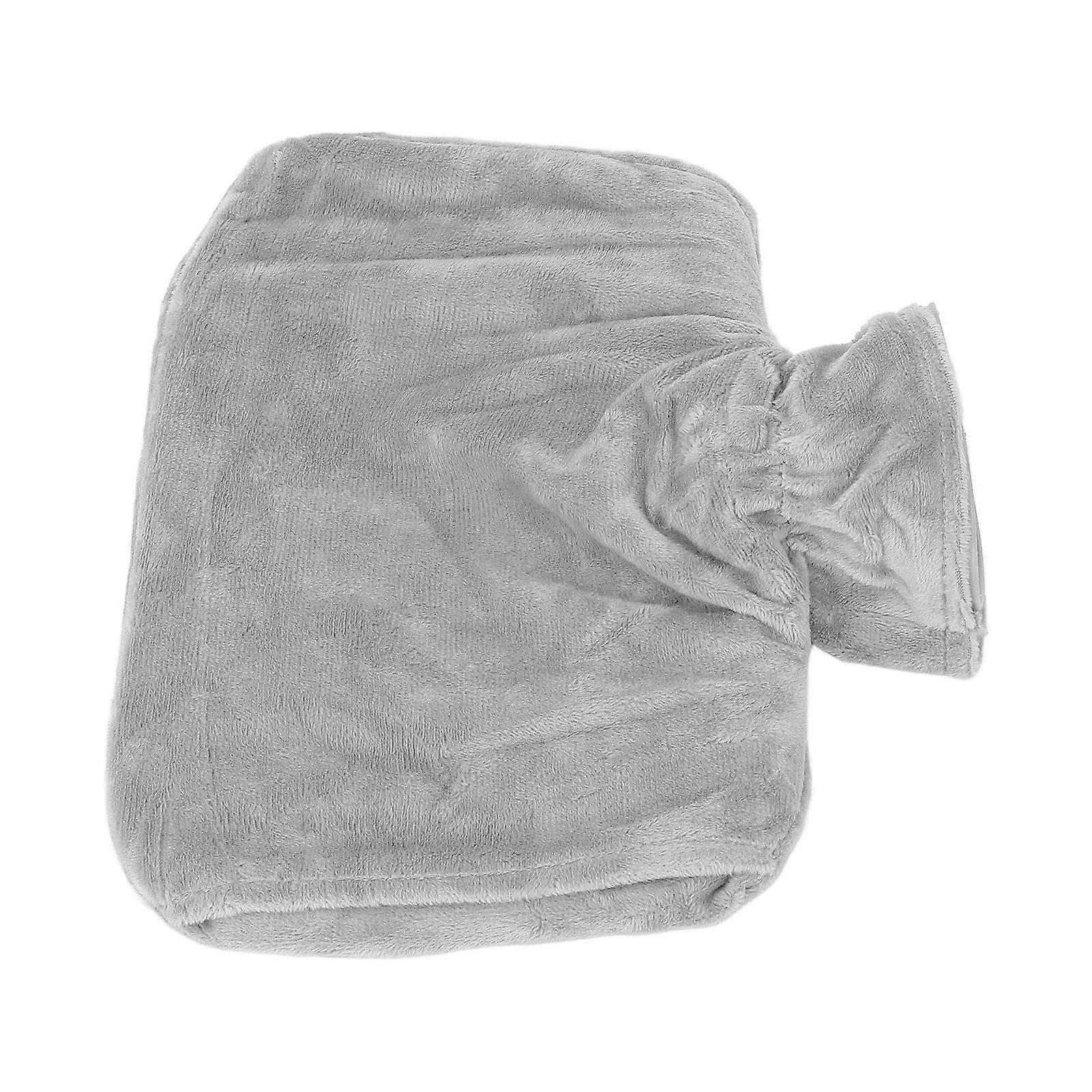 Hot water bottle, thickened for good airtightness, removable largecapacity warm water bag with strap for home use (gray)