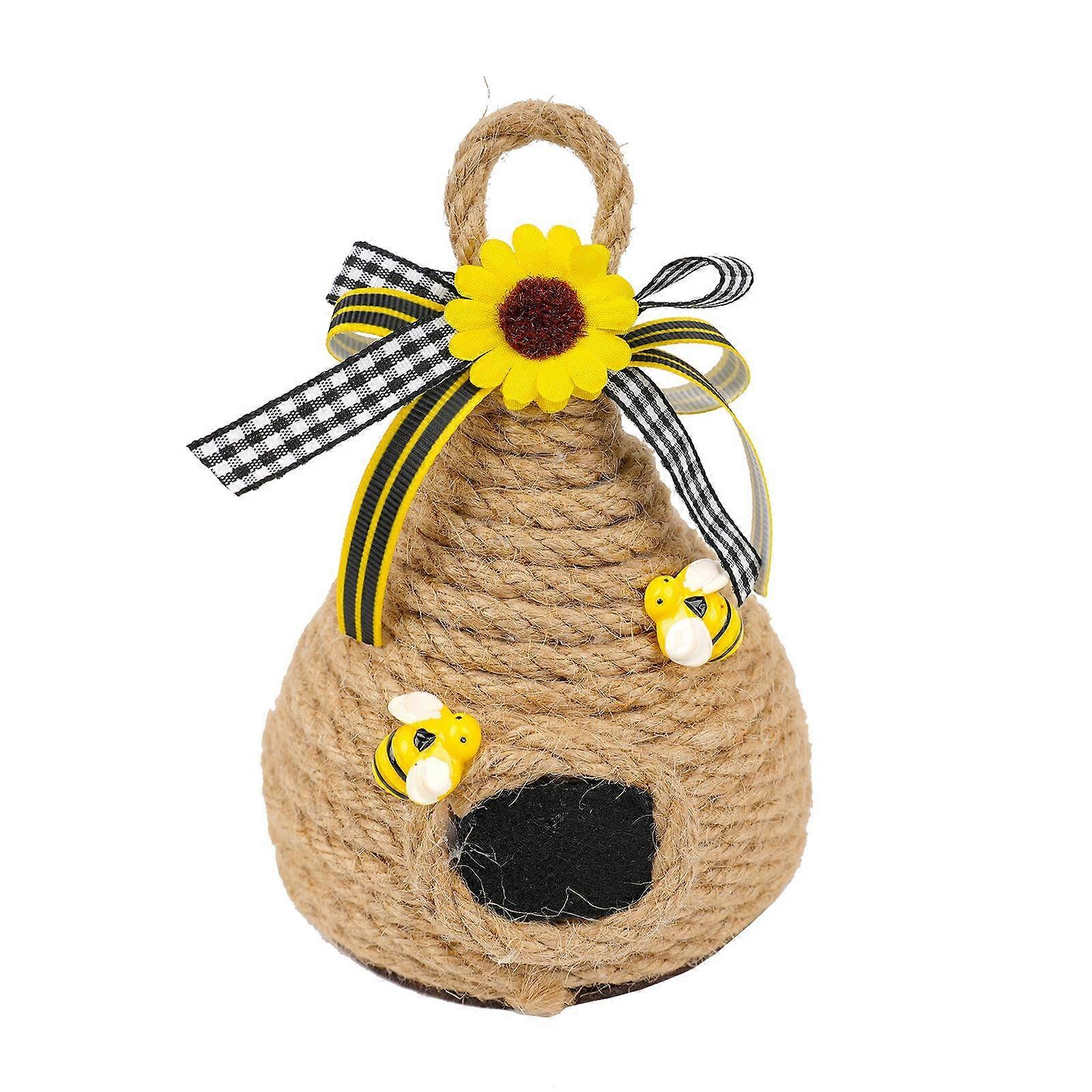 Rustic Bumble Decor Mini Jute Bee Kitchen Table Spring Summer Bumble Decorations