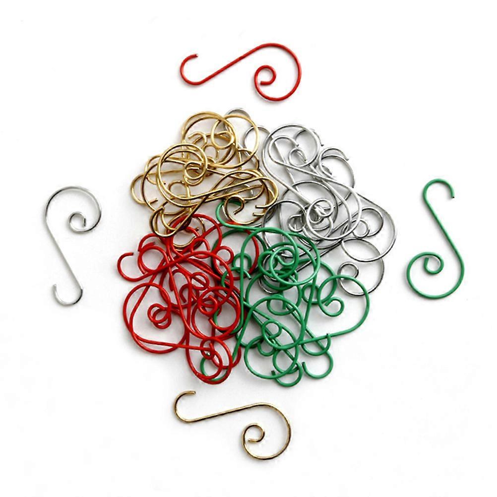 Display Hooks Hanging Retail Metal Hooks Silver S Shape Christmas Design For Cafe Club Home Decoration 100Pcs