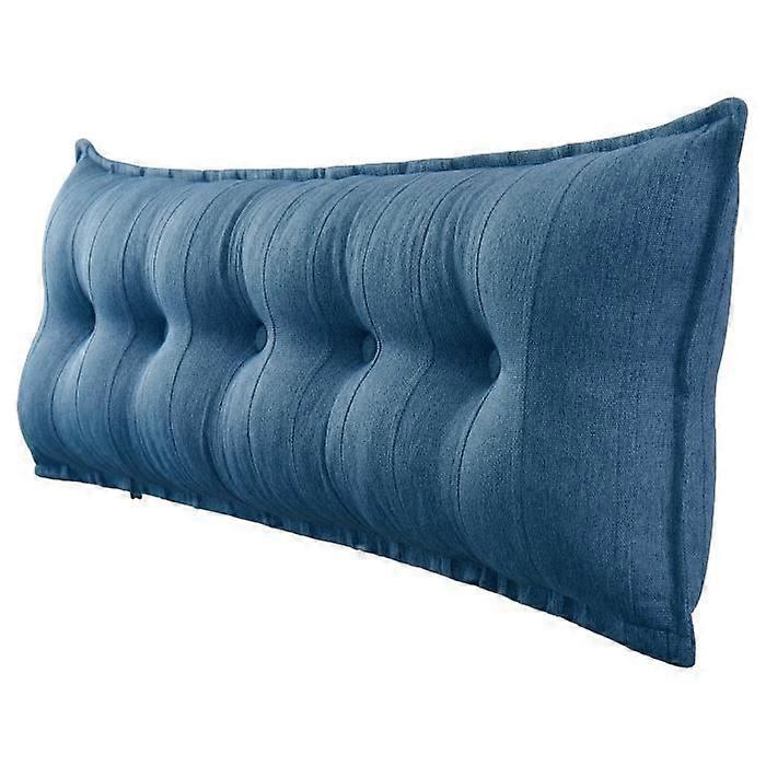 Almofada retangular VERCART, almofada de cama, almofada multifuncional de linho azul 160CM