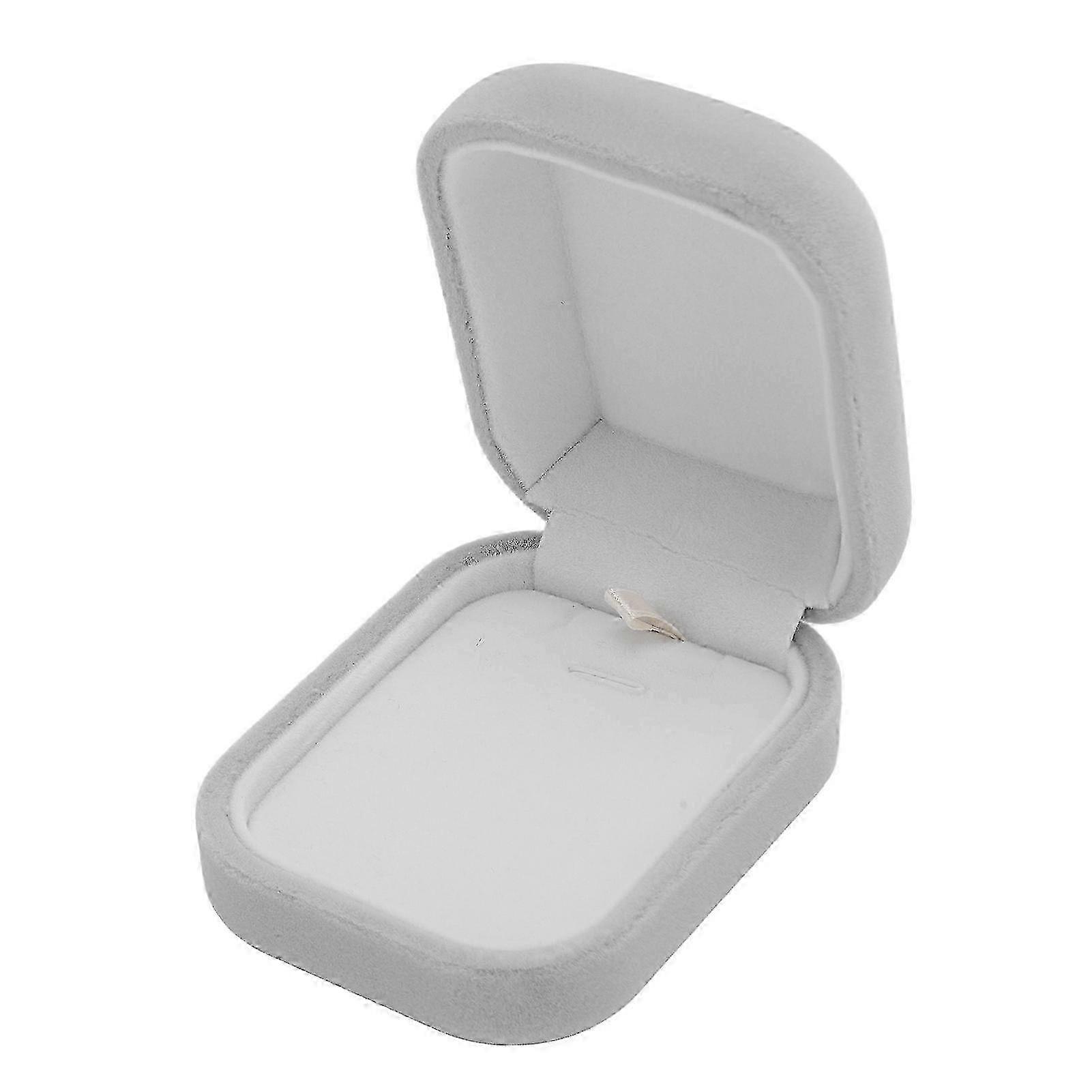 Boîte-cadeau de bijoux en velours gris clair pour les fiançailles et la proposition - élégant étui à pendentif pour un rangement et une présentation en toute sécurité