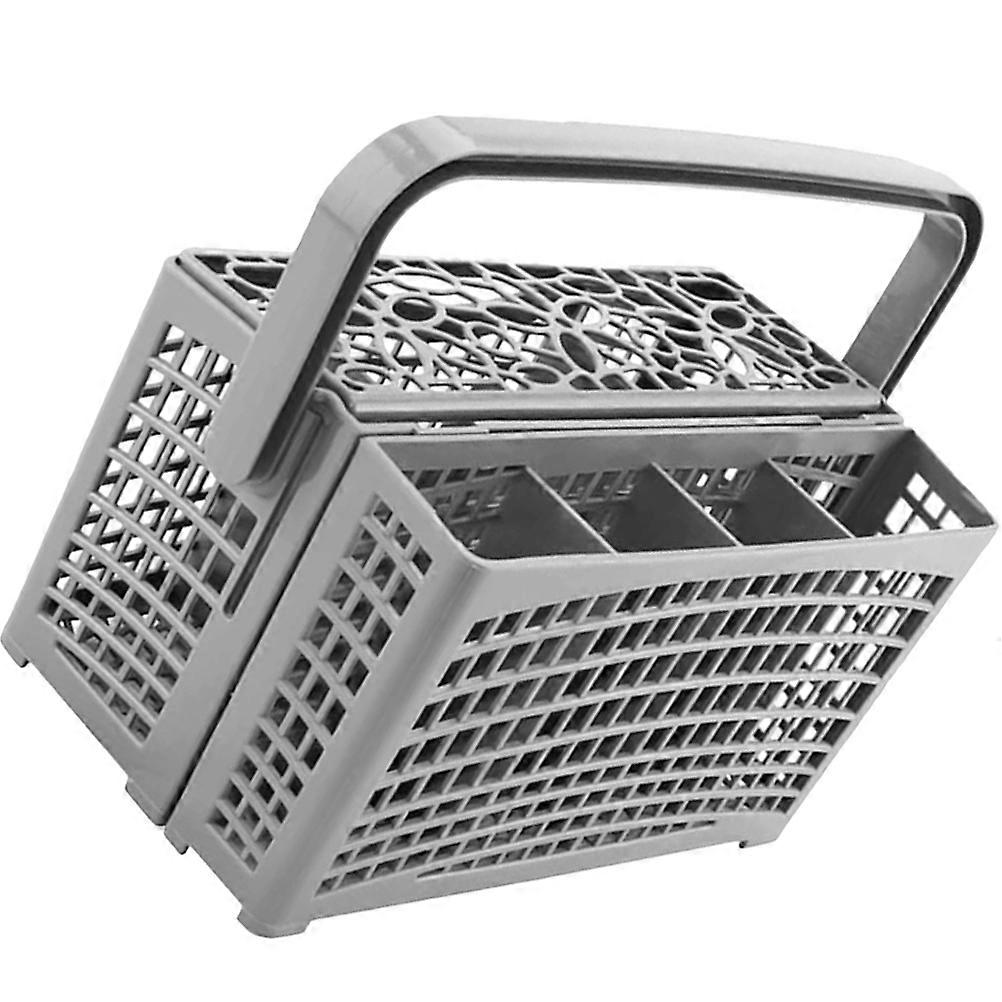 Durable Plastic Dishwasher Silverware Basket with Handle for Storage Use Grey 7.5 x 5.3 Inches
