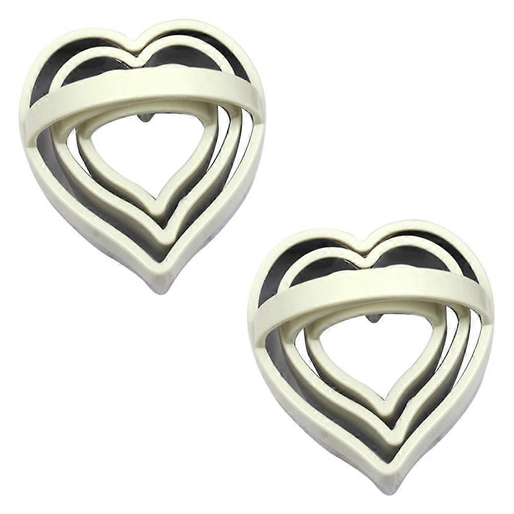 Stainless Steel Heart Shaped Cookie Molds 2 Sets Baking Tools for DIY Lovers, Home Baking and Special Occasions