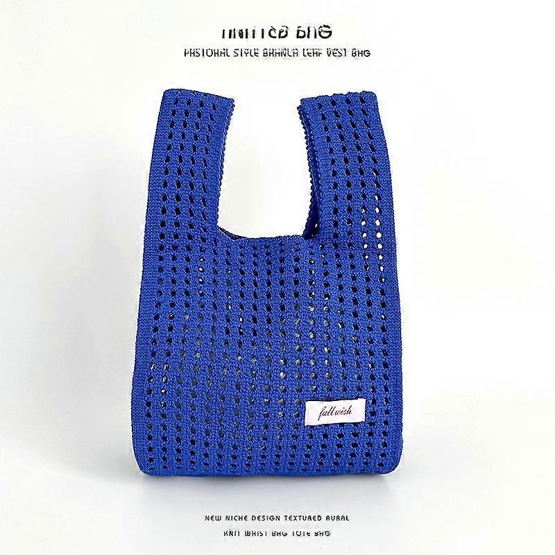 Korean simple solid color knitted hollow single shoulder handbag tote bag large