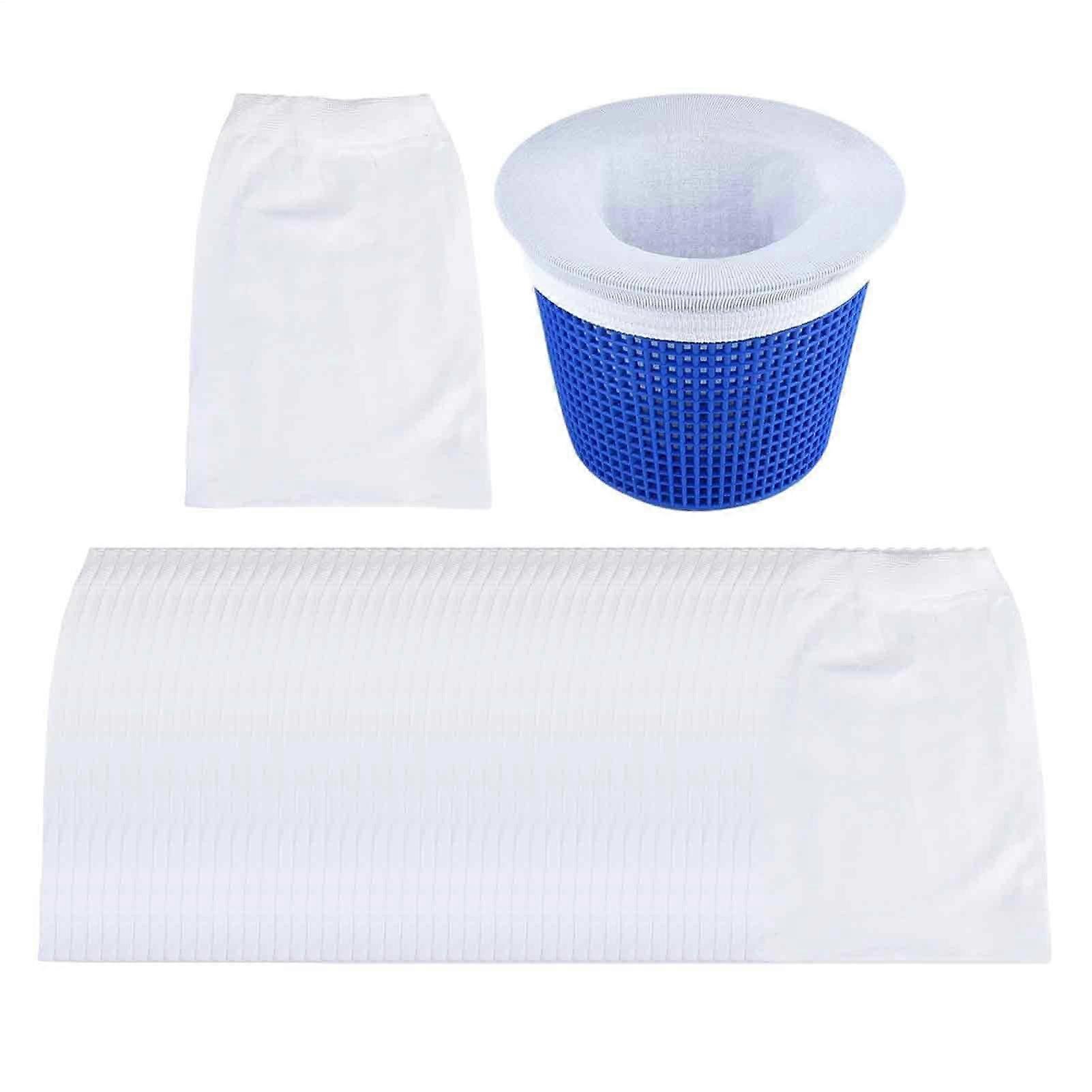 Skimmer Socks Elastic Fine-Mesh Pool Skimmer Sock, Pollen Debris Catcher, Net Filter Guard For All Pools Model 50