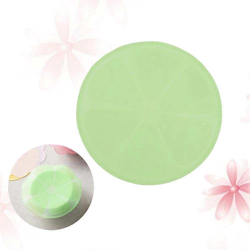 Round Silicone Lid Reusable Food Wrap For Home Use 17.8 x 17.8 Cm Green Suction Seal Airtight Seal 1Pack