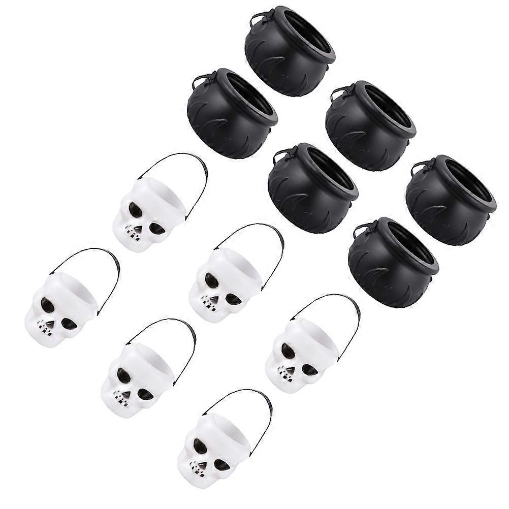12pcs Halloween Storage Buckets, Flame Ghost Shape Candy Containers for Lightweight Party Supplies, Trick Treating & Costume Balls