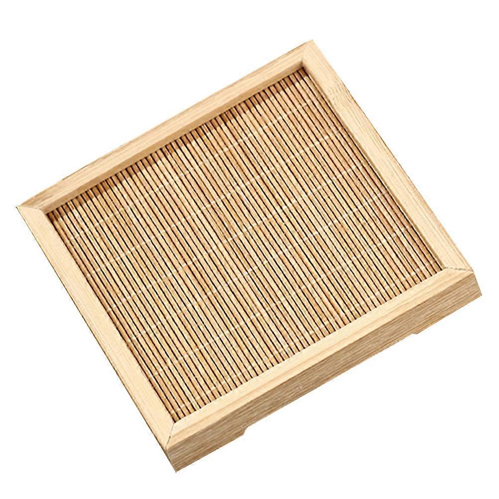 Khaki Square Wood Coasters with Bamboo Bottom for Home Use Heatresistant and Nonslip 3.5 x 3.5 inches