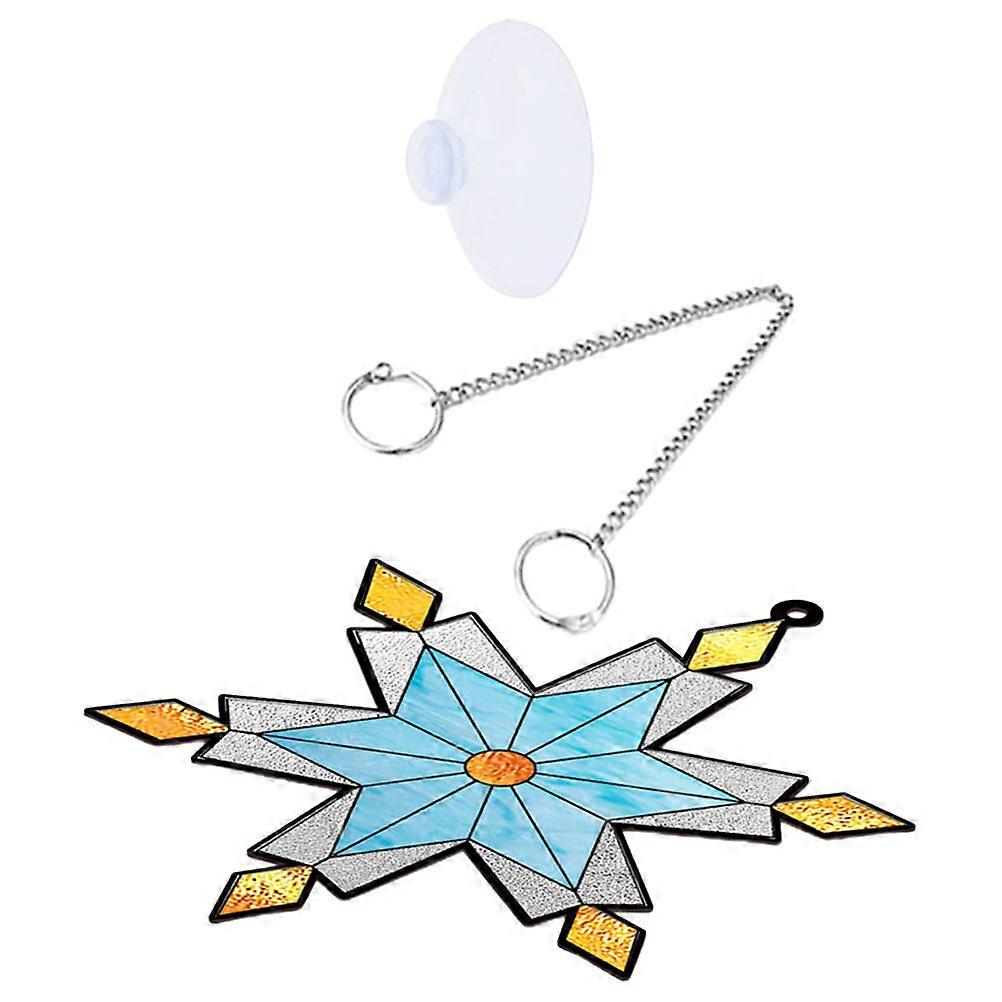 Glitter Snowflake Ornaments Christmas Party Home Decoration Assorted Color 6.0×5.0×0.1in Design 1Set